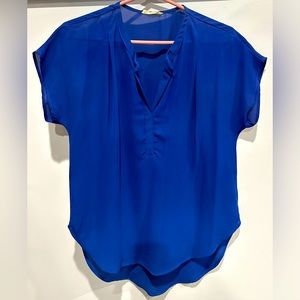 Rarely worn Women's Blue Short Sleeve Blouse by Lush (Size S)